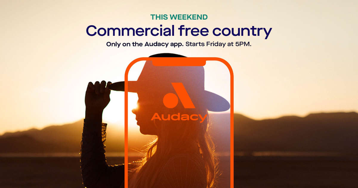 Hear commercial-free Country music all weekend on the free Audacy app