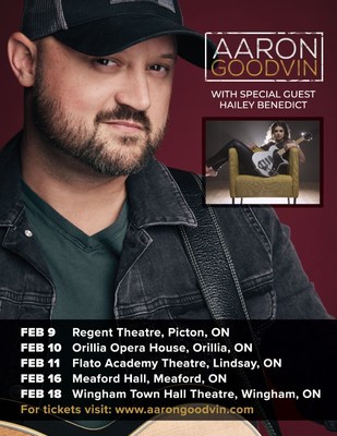 Country Music Artist Aaron Goodvin announces Ontario Tour with special guest Hailey Benedict