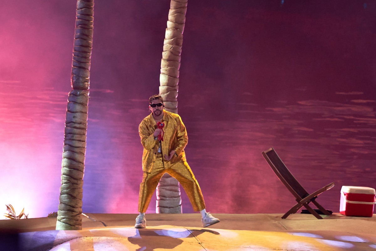 Bad Bunny performing his second concert at Azteca Stadium, as a part of World Hottest Tour