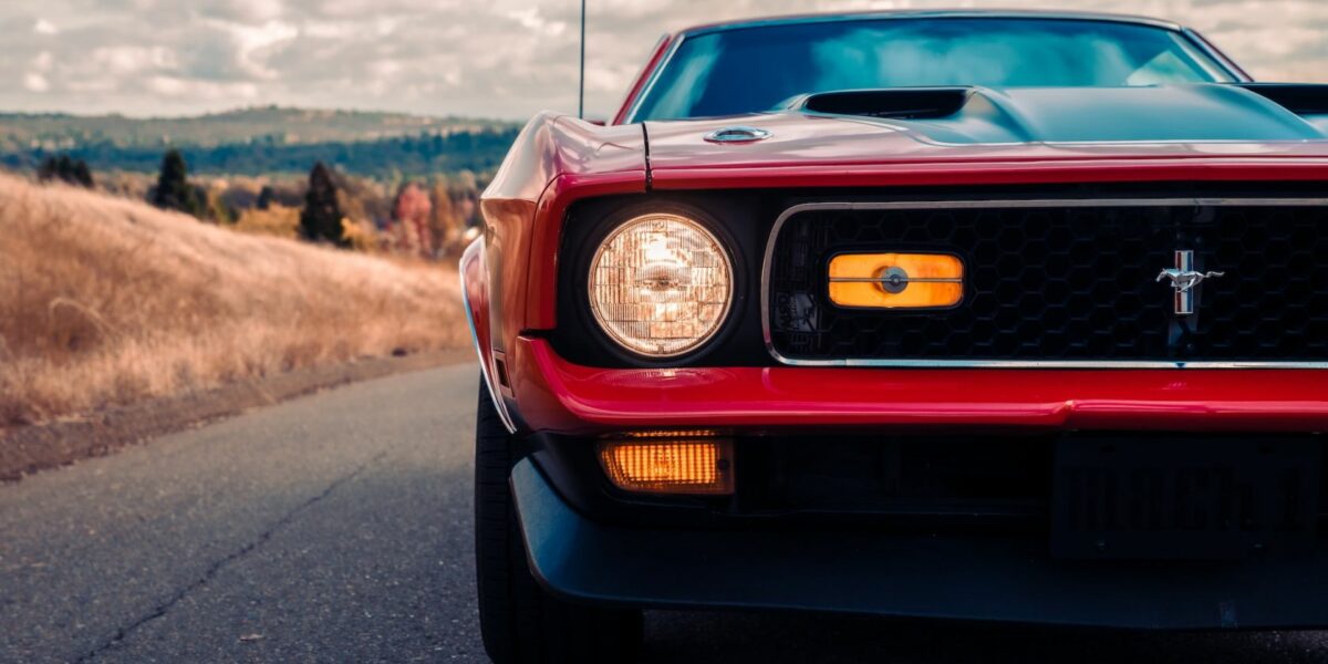 1972 Ford Mustang on a road
