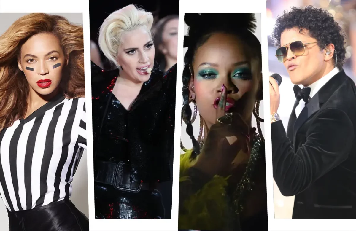 Photos: Beyoncé (courtesy of artist), Lady Gaga/Bruno Mars (Andres Otero/Everett Collection), Rihanna (Apple Music)